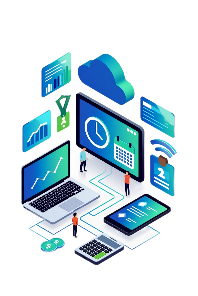 Система учёта рабочего времени PMTool - скриншот интерфейса программы с табелем и графиком работы сотрудников